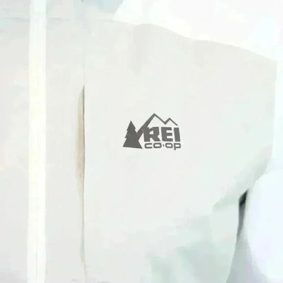 *RARE* REI Co-op White Gray Rainier Rain Jacket Zip Up Size XSmall - Picture 6 of 7